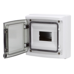 Щит распределительный настенный с дверцей 8 мод.,IP65, серый, с клеммным блоком 63А DKC