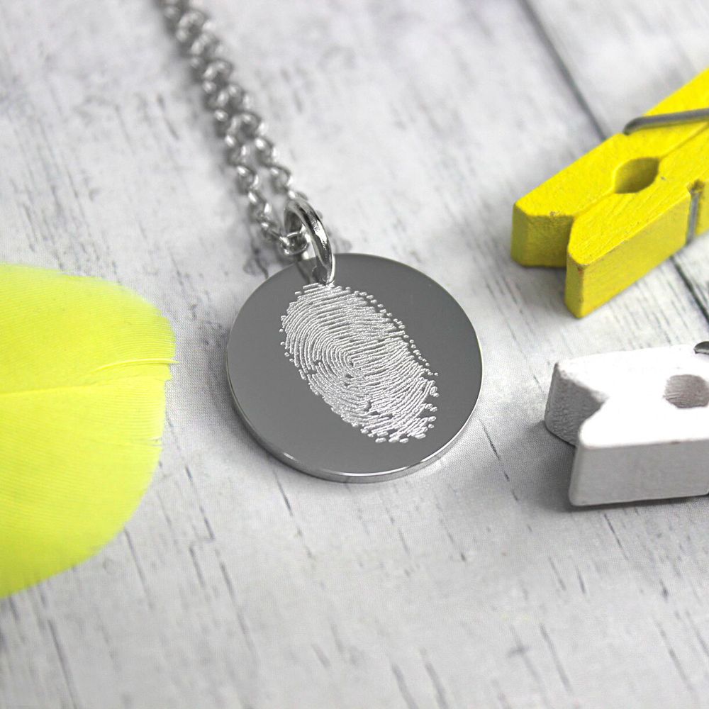 Кулон подвеска с гравировкой отпечатка пальца на заказ