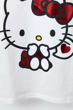 ZARA ФУТБОЛКА С ПРИНТОМ HELLO KITTY © SANRIO, БЕЛЫЙ