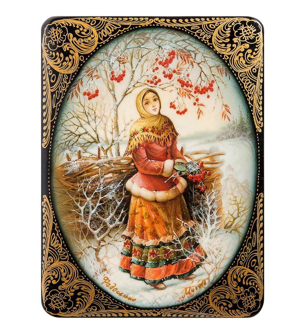 Народные промыслы ШК-19/14 Шкатулка в технике декупаж «Рябина красная» (15х11х3,5)