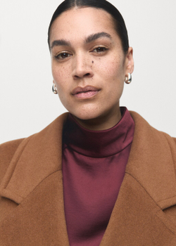 Двубортное пальто с шерстью