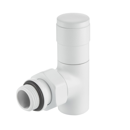 Набор дизайн-вентилей Royal Thermo PIANO, угловой (белый) 1/2quot;