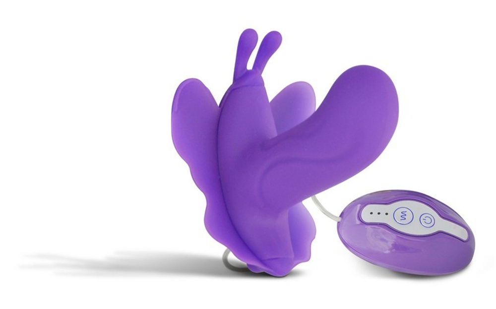 Вибробабочка поясная Butterfly, 7 режимов вибрации, фиолетовая