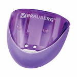Точилка BRAUBERG "Space" 2 отверстия для чернографитных карандашей (в том числе утолщенных) резиновый упор с контейнером ассорти (24 штуки в упаковке)