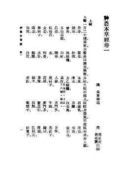 Shen nong ben cao jing 神农本草经 | wei.wu pu(su)魏.吴普述