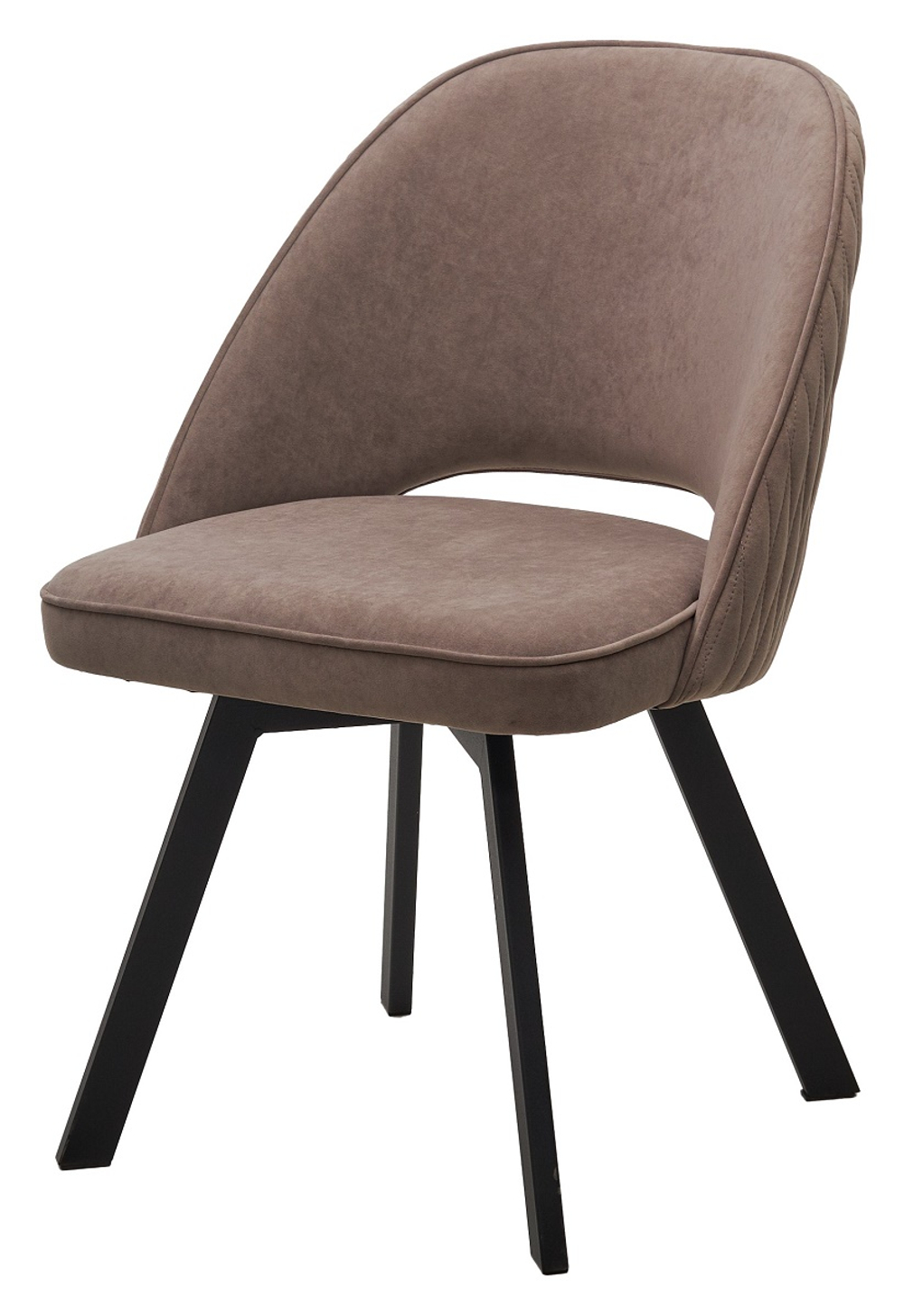 Стул М-City DISAUR Дуна (Duna) поворотный на поворотный на 360 градусов, B5 Капучино, Велюр, Черный каркас