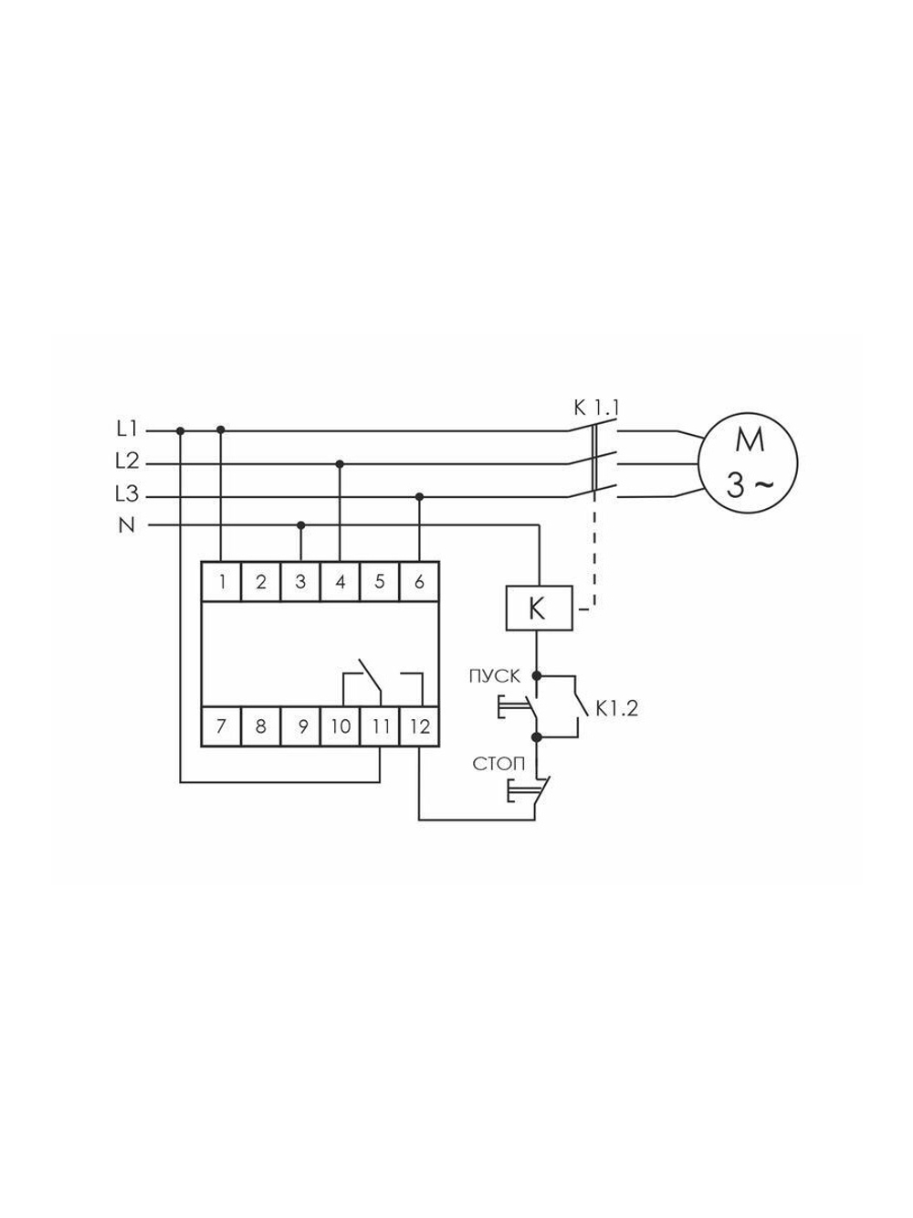 Реле контроля фаз CZF-310 (1 модуль; монтаж на DIN-рейке; 3х400/230+N 8А 1NO/NC IP20) F&F EA04.001.005