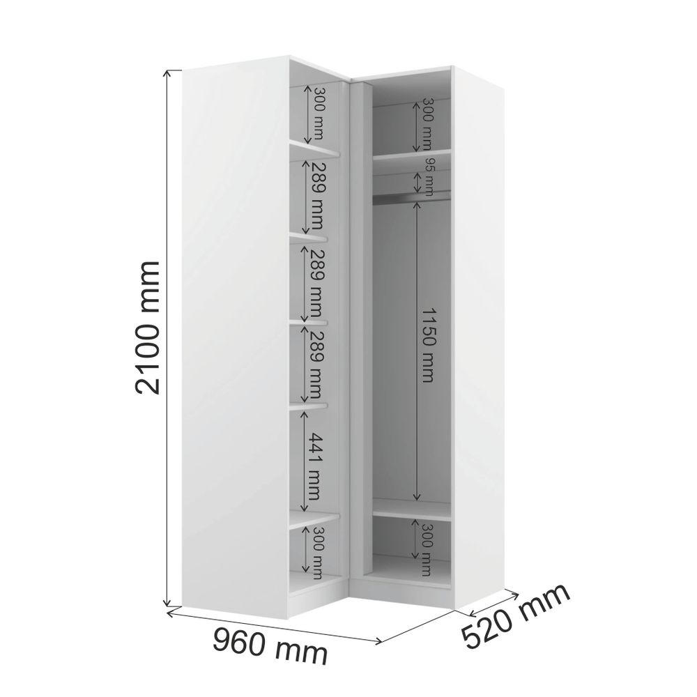 МС Мадера Шкаф ШМУ 960*960*2100*520 (лдсп кашемир)