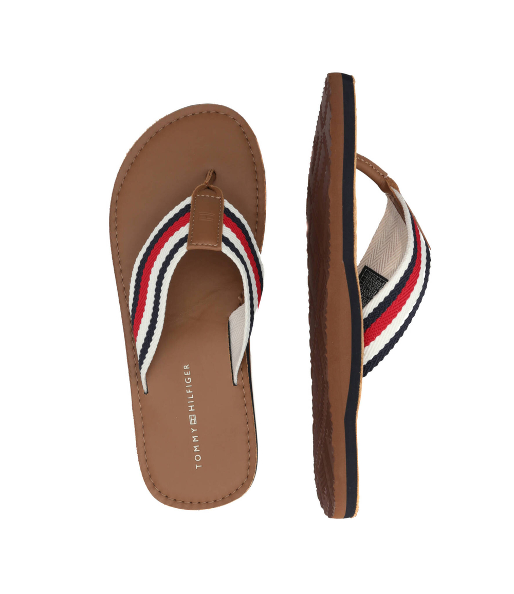 Вьетнамки HILFIGER LEATHER BEACH SANDAL Tommy Hilfiger - коричневый(FM0FM04548)