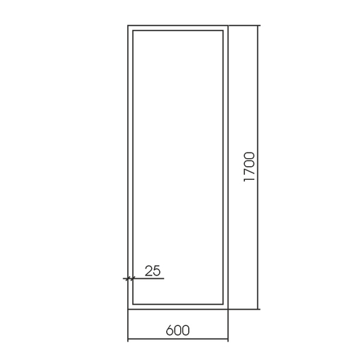 Зеркало AZARIO Опера Блэк 600х1700 напольное, черный (ФР-00002513)