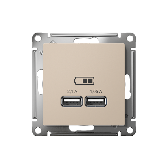 Розетка USB AtlasDesign тип A+A 5В/2.1А 2х5В/1.05А механизм песочн. SE ATN001233