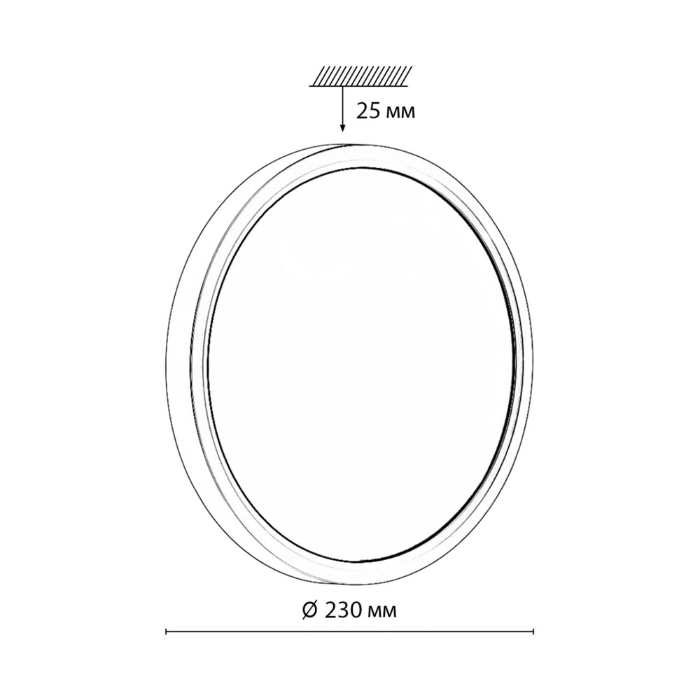 7662/18L MITRA LED SN 555 Светильник пластик/белый/черный LED 18Вт 3000/4000K D230 IP40 OMEGA BLACK