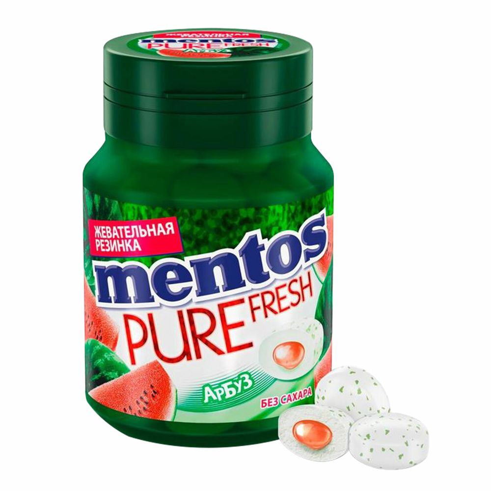 Жевательная резинка "Ментос" в банке Арбуз 54г