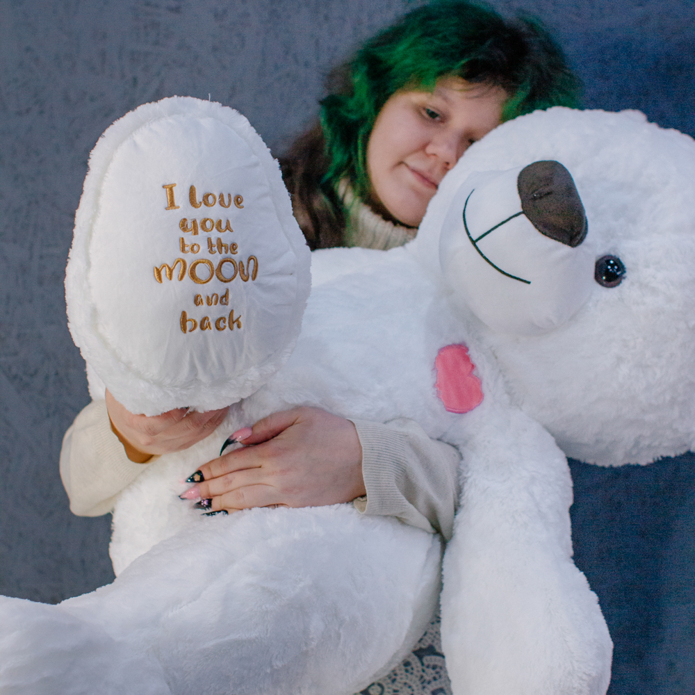 Белоснежный плюшевый медведь 100 см