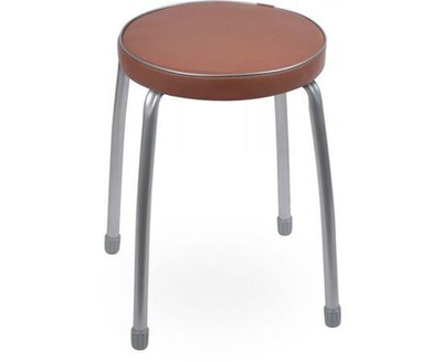 Табурет для кухни НИКА Фабрик 2, мягкое круглое сиденье, коричневый, 32 см