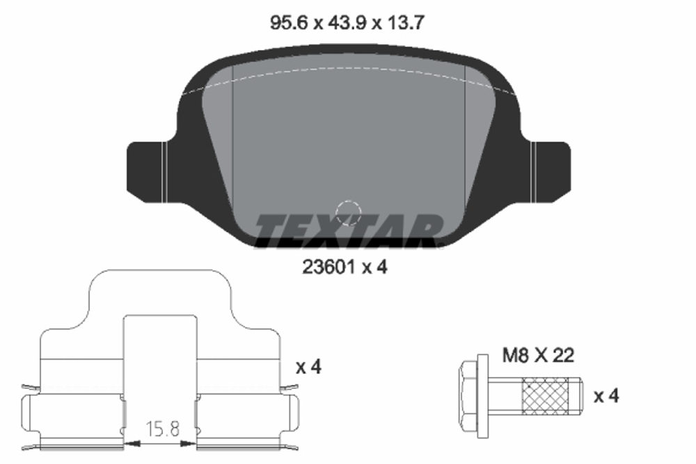 TEXTAR - 2360102-TET - Brake Pad Set, disc brake