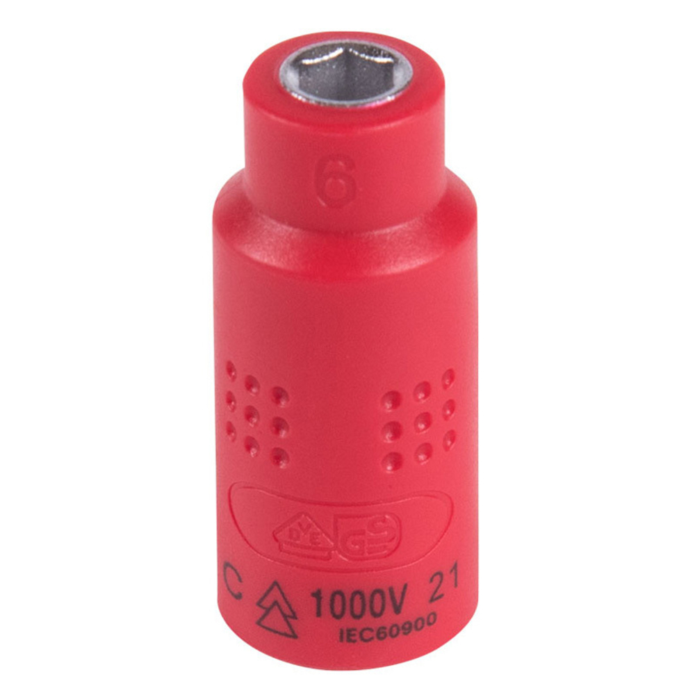 KING TONY (2335VE06M) Головка торцевая диэлектрическая шестигранная 1/4", 6 мм