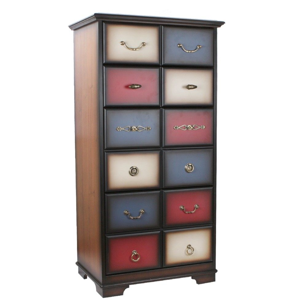 Комод "Пандора"- 5 с 4 ящиками Орех Mix