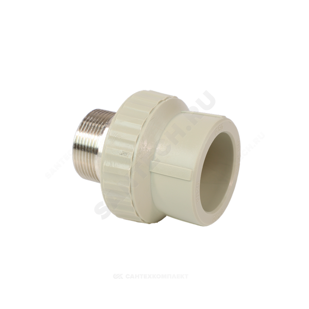 Муфта PP-R комбинированная серая Дн 50х1 1/2" НР под ключ VALFEX 10135050Г