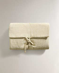 ZARA HOME ДЕТСКИЙ ПЕЛЕНАЛЬНЫЙ КОВРИК В ПОЛОСКУ, ЗЕЛЕНЫЙ