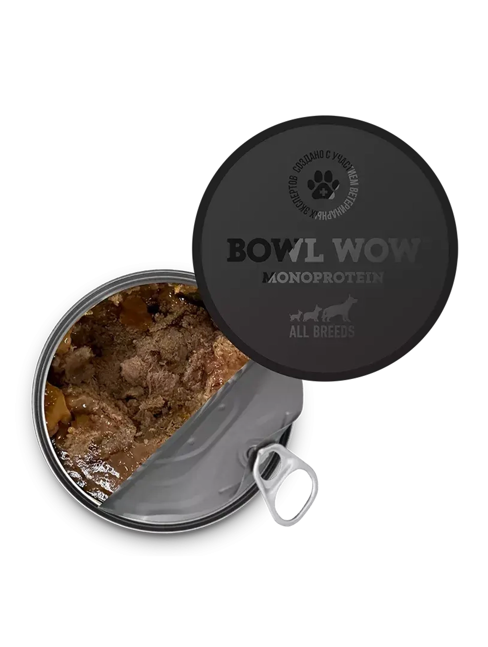 Влажный корм для собак консервы с говядиной и овощами BOWL WOW Monoprotein 0,1кг