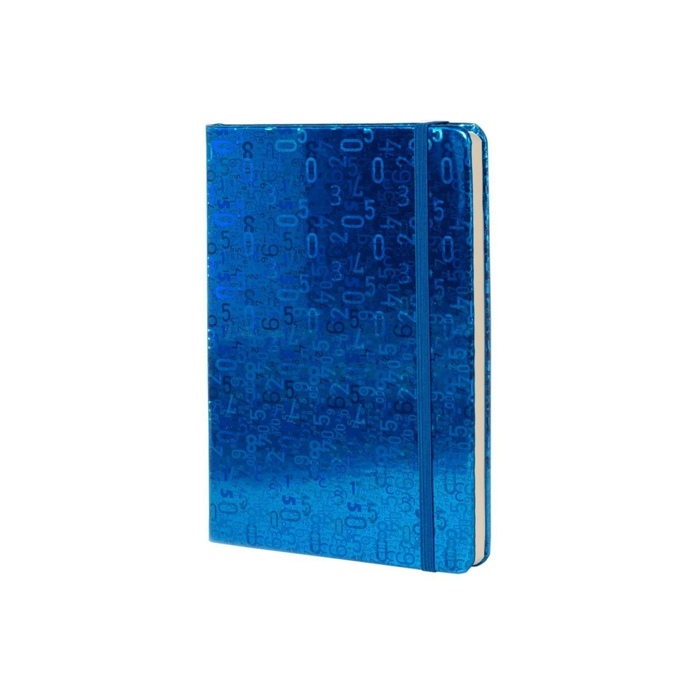 Записная книжка, А6, Alingar, 7БЦ, ПВХ (голография), на резинке, клетка, 96 л., "Цифры", синий