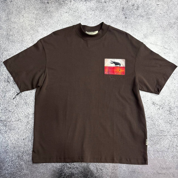 Футболка Saw logo bird brown