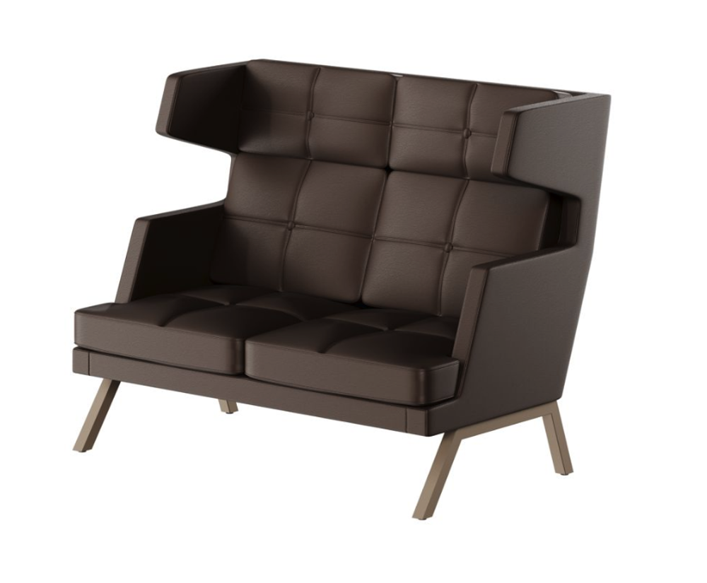 Диван двухместный с высокой спинкой и декором из пуговиц ALDB-02 АЛДО