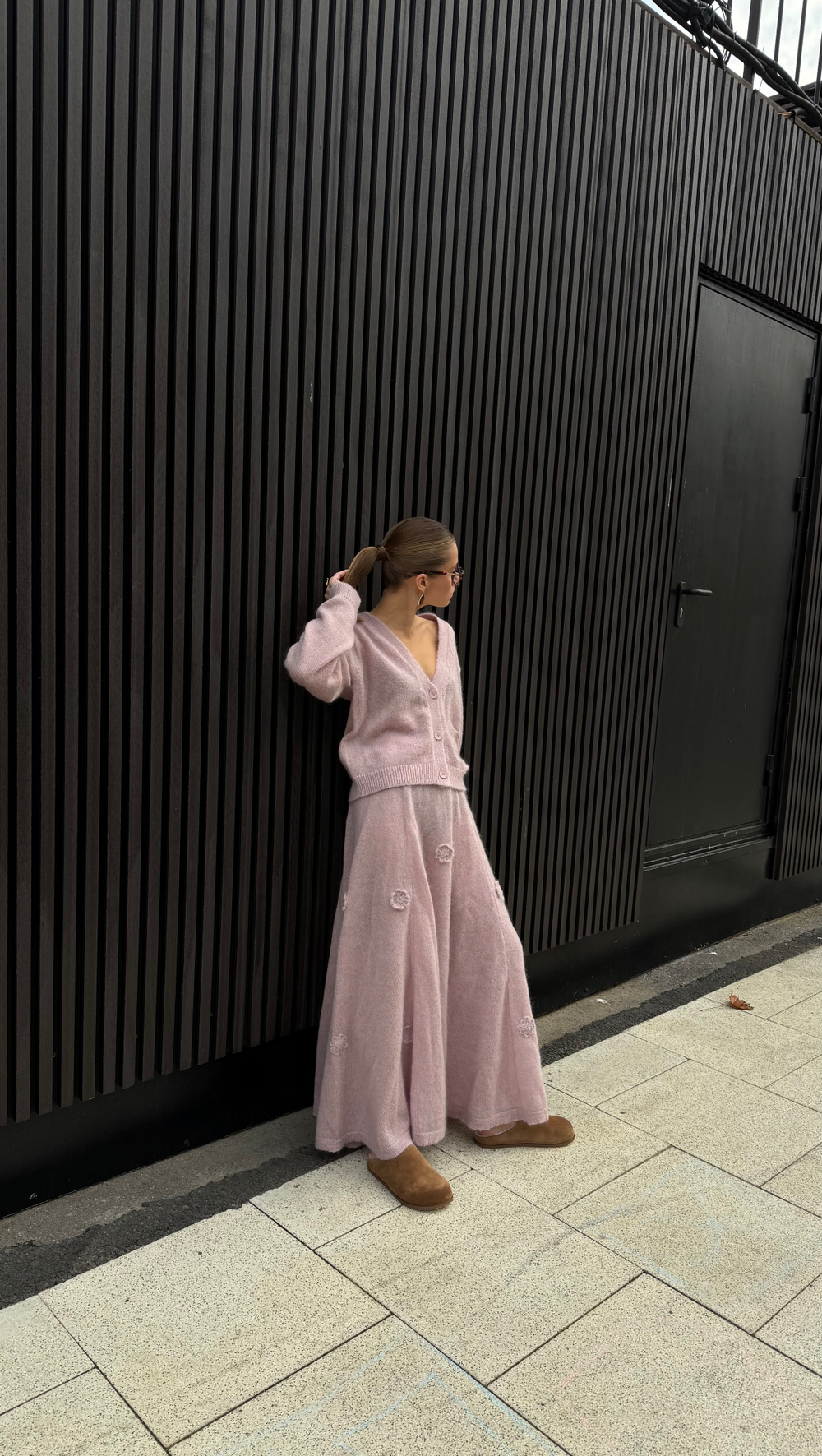 Лиловая юбка из мохера