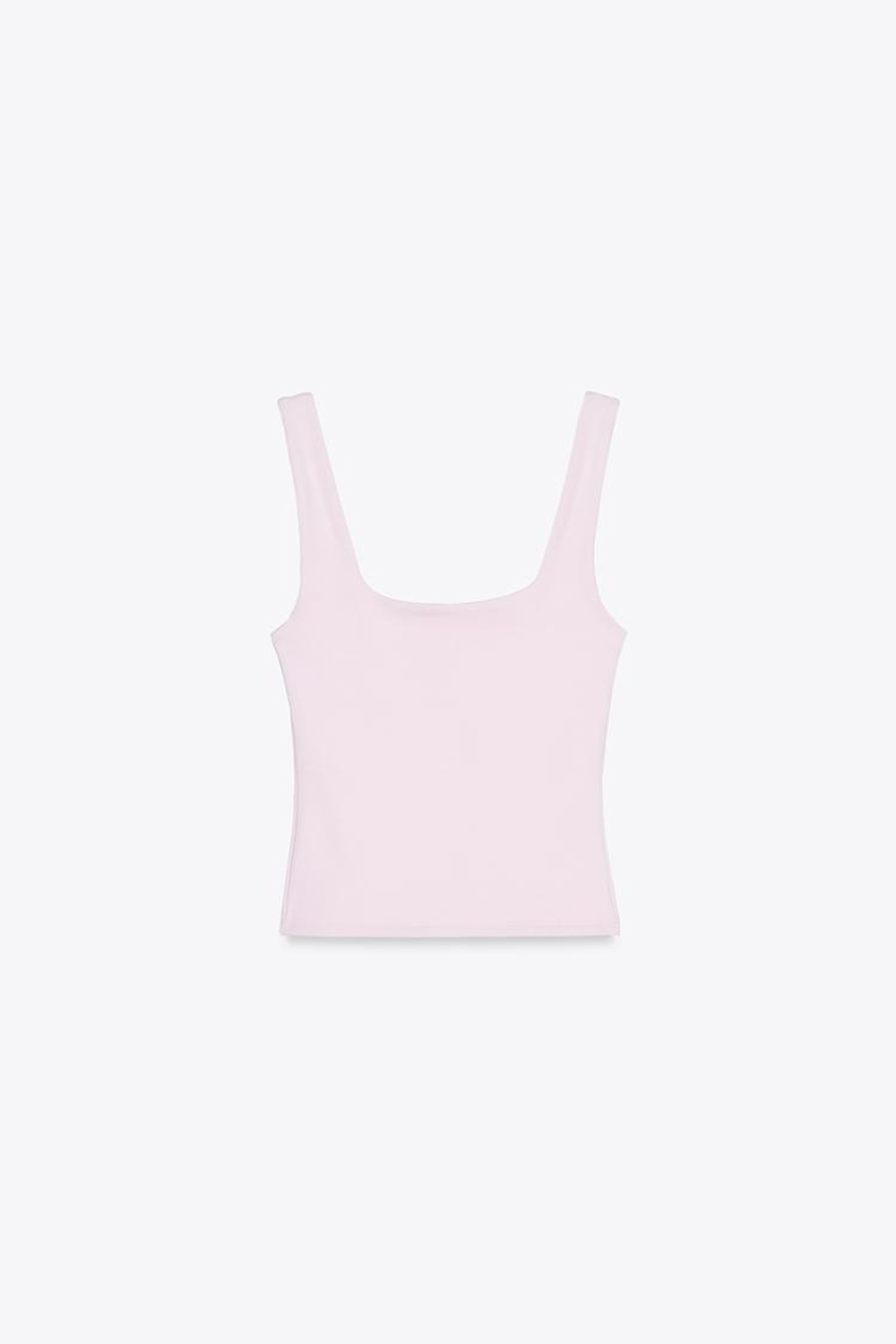 ZARA ТОП С ШИРОКИМИ БРЕТЕЛЯМИ, РОЗОВЫЙ