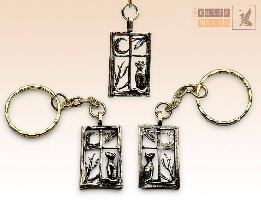 брелок Кошка на окошке