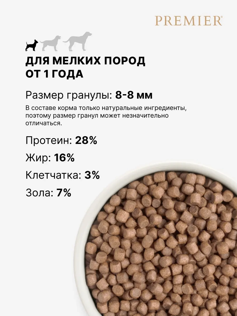 Сухой корм для взрослых собак Premier Dog Adult Mini мини пород с чувствительным пищеварением с индейкой 1кг
