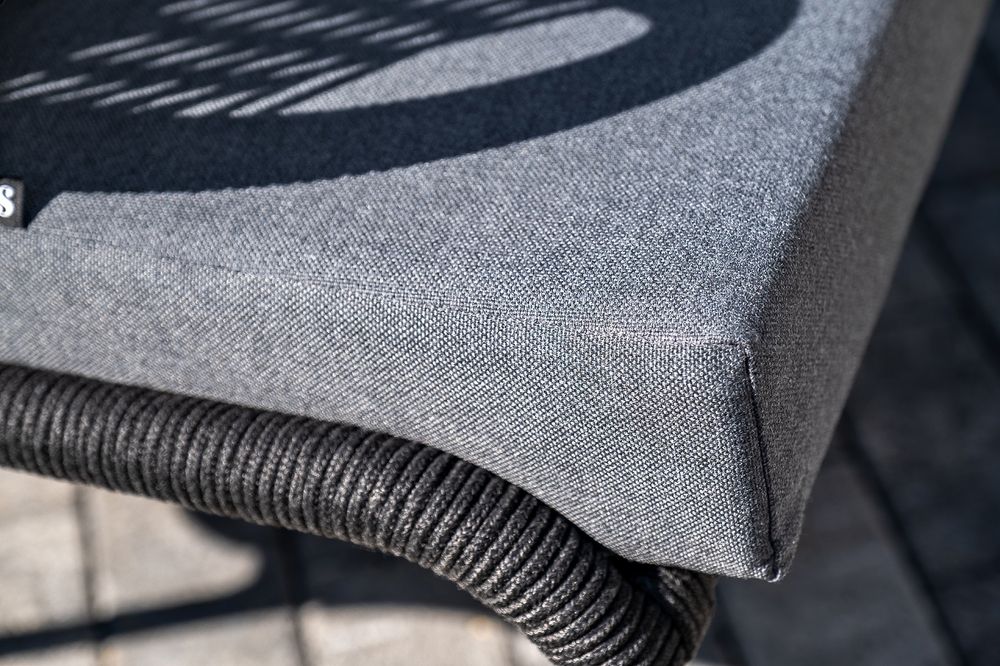 "Милан" лаунж-зона 4-местная плетеная из роупа (веревки), каркас алюминиевый темно-серый, роуп темно-серый