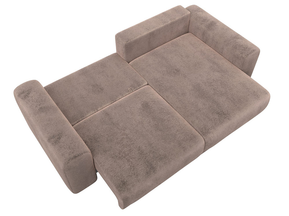 Диван угловой Лига-056 НПБ угол универсальный ВЕЛЮР TOWER 05 бежевый