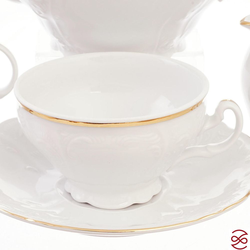 Чайный сервиз на 6 персон Bernadotte Белый узор 17 предметов