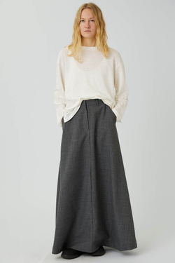 Юбка макси из серой шерсти