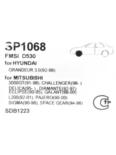 Колодки тормозные MITSUBISHI Outlander (03-),Pajero Sport (98-) передние (4шт.) SANGSIN