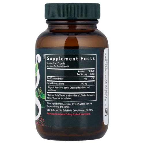 Gaia Herbs, Hawthorn Supreme, 60 веганских капсул Liquid Phyto-Caps®