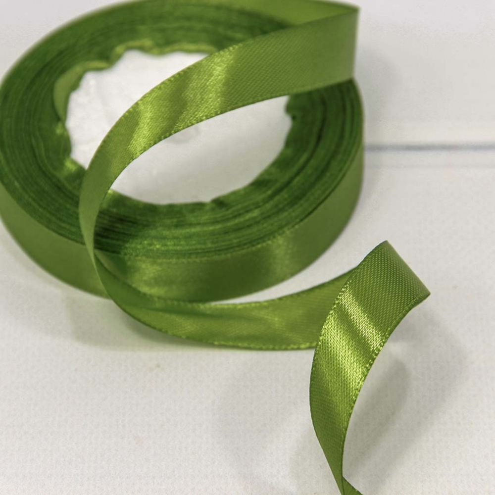 Лента Атласная 1,5см х 28м Сатин (Зеленый)