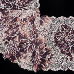 Кружево эластичное кремовое/хризантемы 22 см, Китай