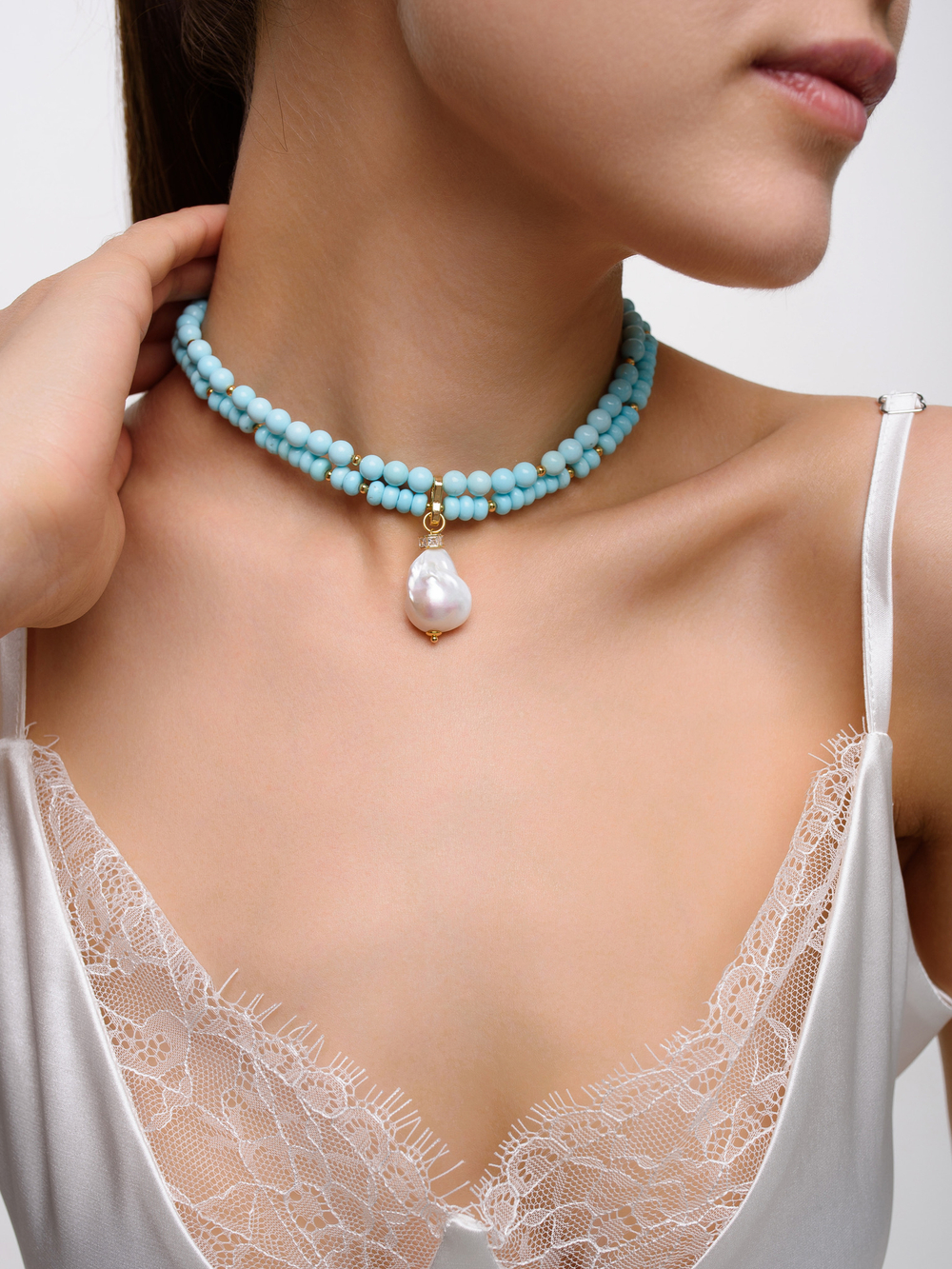 Колье "Summer holliday" с турквенитом Gold