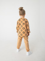 Костюм из трикотажа "Львы" светло-коричневый