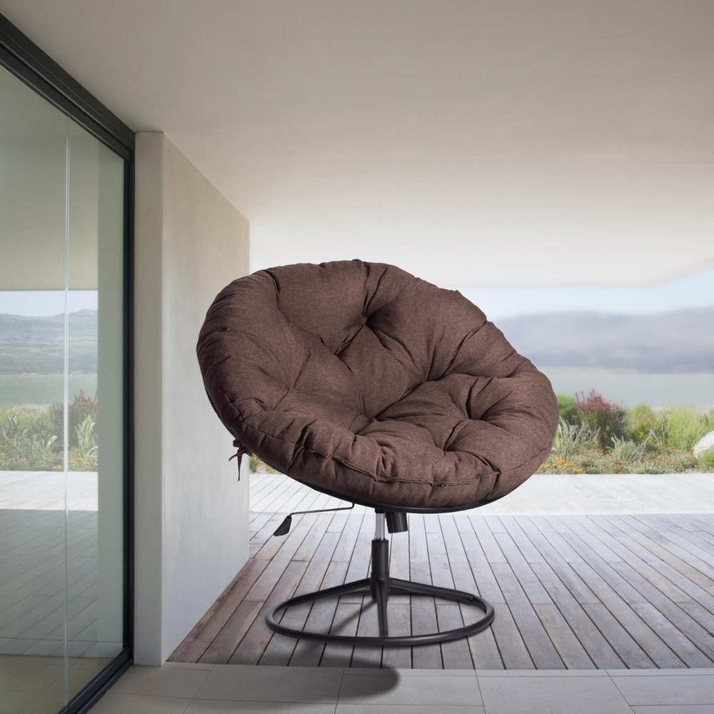 Кресло CLOUDE HOME рогожка/металл, 97х98х90-96см, коричневый, 3М7-147