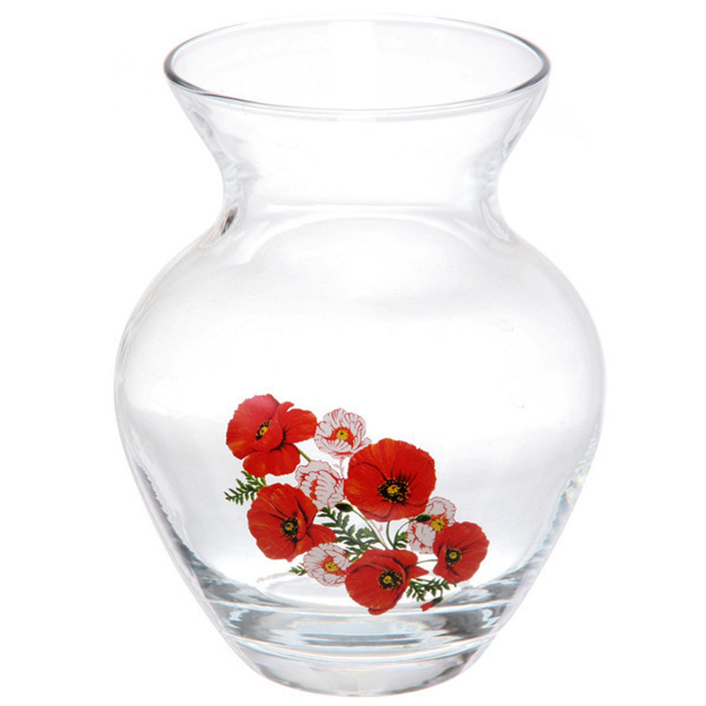Ваза стеклянная 14,4см «Маки» D43206/01