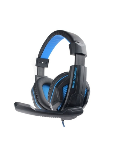 Gembird MHS-G215, код "Printbar", черный/синий, регулировка громкости, кабель2м