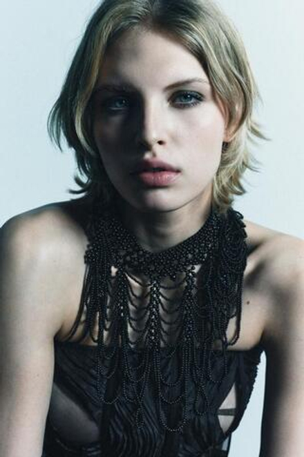 ZARA ОЖЕРЕЛЬЕ-КЕЙП ИЗ БУСИН LIMITED EDITION, ЧЕРНЫЙ