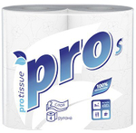 Туалетная бумага PROtissue S Premium, 2-слойная, белая, 4 рулона в упаковке