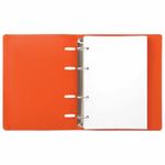 Тетрадь на кольцах А5 (180х220мм), 120 листов, под фактурную кожу, BRAUBERG "Fusion", синий/оранжевый, 129994