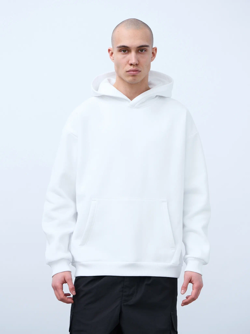 Худи оверсайз с начесом (белый)