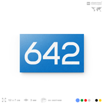 Номер на дверь 642, табличка на дверь для офиса, квартиры, кабинета, аудитории, склада, голубая 120х70 мм, Айдентика Технолоджи